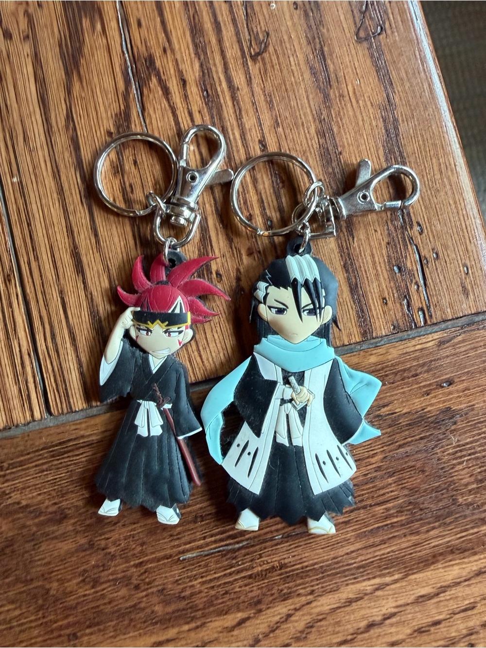 Bleach Rubber Keychain Set - Byakuya Kuchiki and Renji Abarai